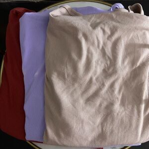 Set (3) No Boundaries Women's Thin Strap Brown Red Purple Ribbed Cami 3X New